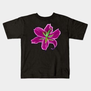 Lilly lily flower - single pink lilly Kids T-Shirt